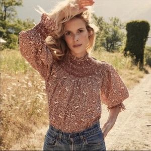 Doen Amoret Blouse in Prancing Fawn XS EUC